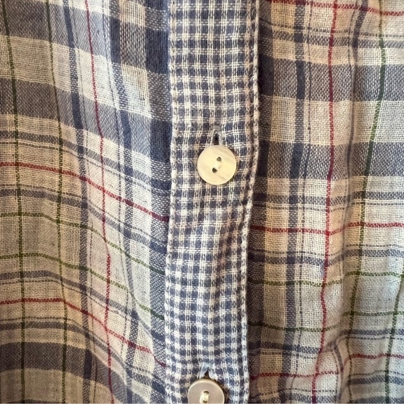 Large petite J. Jill Blue Plaid Button Front Soft Gauze
Long Sleeves - Picture 12 of 16